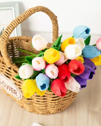 10pcs Tulip Rose Artificial Flowers l Real Touch Latex Wedding Bouquet for Home Decoration, Wedding & Event Styling