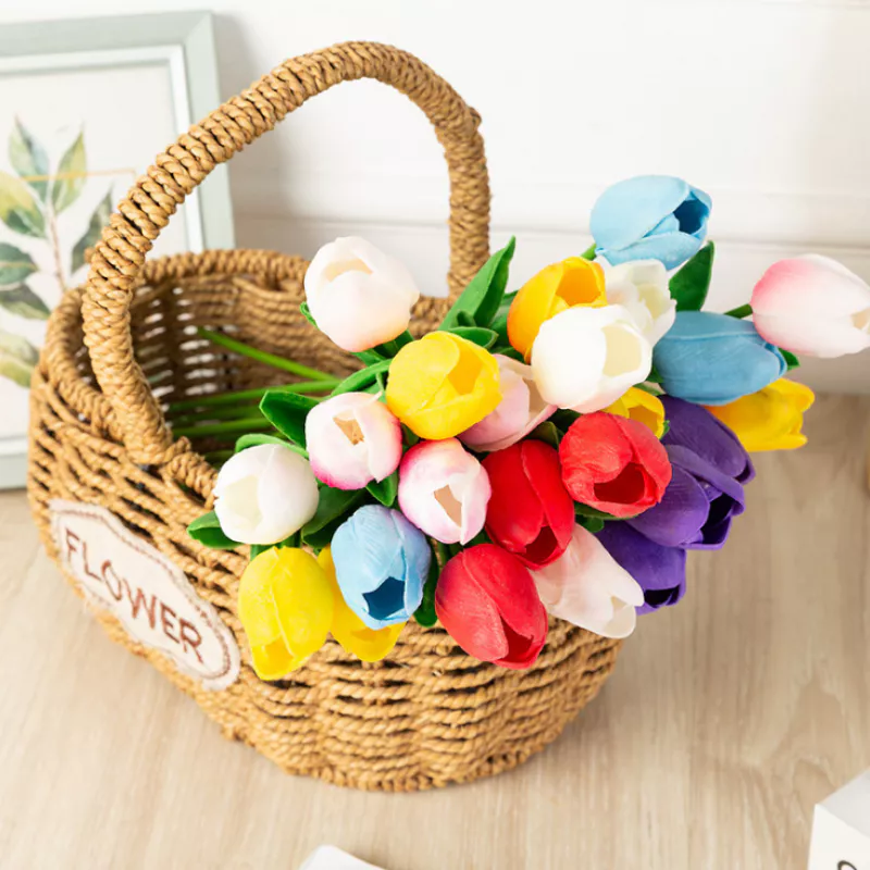 10pcs Tulip Rose Artificial Flowers l Real Touch Latex Wedding Bouquet for Home Decoration, Wedding & Event Styling