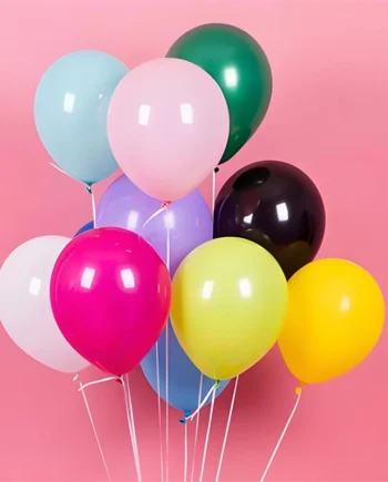 12 Inch Latex Balloon l 10pcs Set (3.2g) High Quality Standard Matte Color Balloons for Party, Birthday & Event Decoration