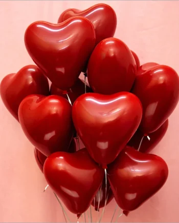 Heart Latex Balloons Set l 40pcs Red Pink White Love Balloons for Wedding, Valentine's Day, Birthday, Anniversary & Party Decoration