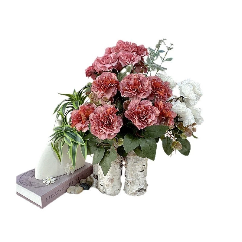 9-Head Artificial Carnation Flower l DIY Bouquet for Home Decoration, Holiday Styling & Floral Arrangement