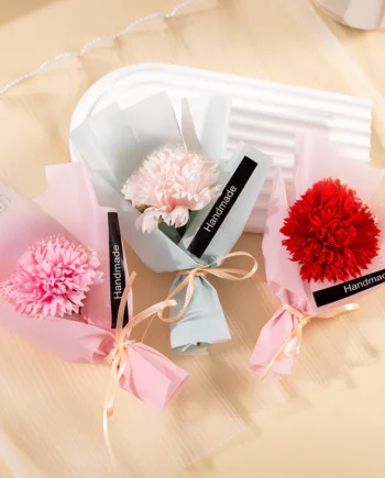 Mother's Day Mini Carnation Soap Flower Bouquet l Graduation & Wedding Gift Artificial Flower Arrangement