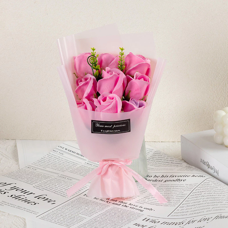 Mother's Day Soap Flower Rose Gift Box l 9 Roses Creative Bouquet Box for Birthday, Christmas, Romantic Gift